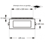 UGRADNI KVADRATNI LED PANEL 18W - Slika 3