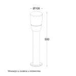 SVETILJKA JM-071 STUBNA 1*E27 IP54 ANTRACIT (H-500 MM) - Slika 2