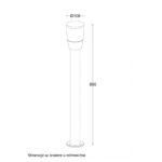 SVETILJKA JM-072 STUBNA 1*E27 IP54 ANTRACIT (H-800 MM) - Slika 2