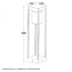 SVETILJKA A3704 STUBNA 1*E27 IP54 ANTRACIT - Slika 3