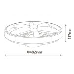 LED PLAFONJERA YL-FAN-G001 48W 3000K/4000K/6500K CRNA DIMABILNA - Slika 2